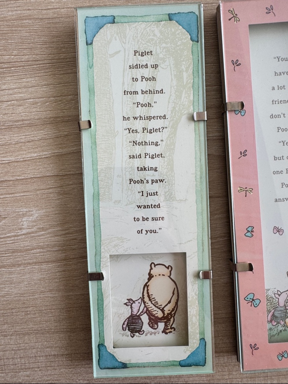 Vintage Disney Classic Pooh & Piglet Bookmark Set – Quote Frame Style - Picture 7 of 12